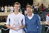 Andy man: Murray accepts the Capitala World Tennis Championship trophy from Peter Wilding