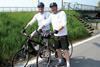 Taking the bike: Sketchley (right) with Bryan Laxton