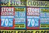 Store closing down sign