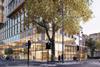 A CGI of a high-res clear windowed multi-storeyed building with offices in Kensington