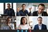 Diverse business people video call