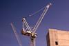 Construction building site, crane
