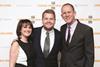 James Corden with Mark Adlestone Chairman of The Fed and also Chairman of Beaverbrooks and wife Gabrielle Adlestone