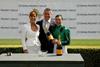 Winners enclosure: Mr and Mrs Chittell with Dettori