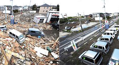 The Natori area, south of Sendai, was transformed within 100 days of the tsunami. Work in other areas has not progressed as quickly