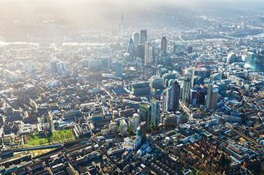 Central London aerial view