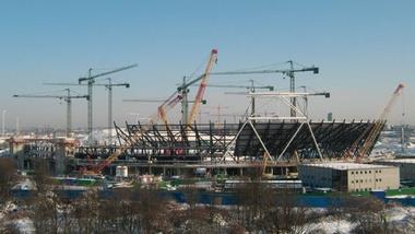 Winter Olympics: this week’s inclement weather halted construction of the Olympic stadium, and many developers fear that east London’s regeneration may face its own freeze after 2012
