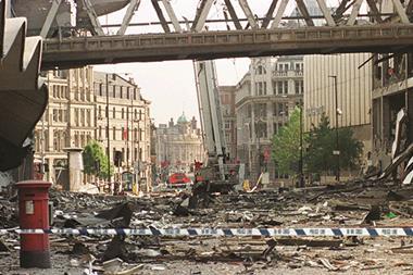 Bomb blast, Corporation Street, Manchester
