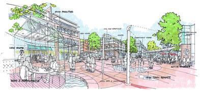 Shops around: an artist’s impression of the new public square in Crawley’s Town Centre North