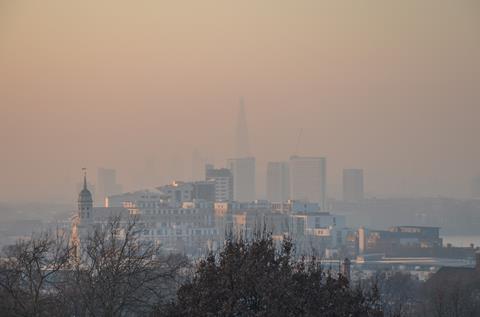 London skyline pollution
