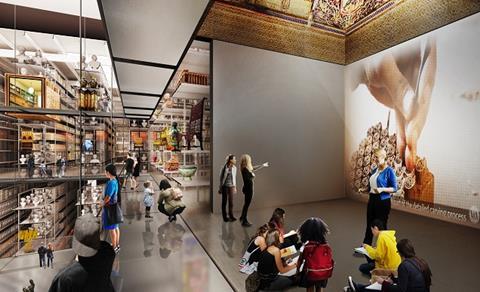 V&A collection and research centre at Here East, with Altamira Palace ceiling installed_Diller Scofidio Renfro