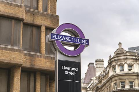 Liverpool st Elizabeth Line sign