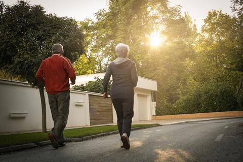 Senior couple jogging 