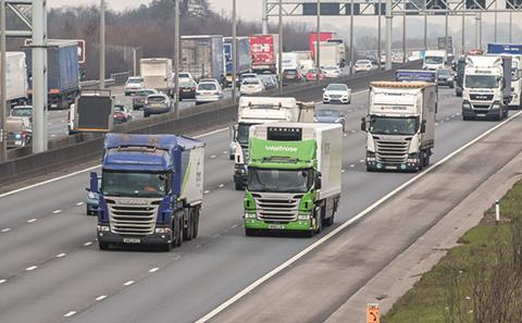 Lorries on a motorway