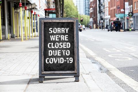 Closed due to Covid sign 